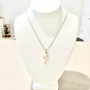 Rose Gold Snake Pendant Necklace Rhinestone Serpent Adjustable New